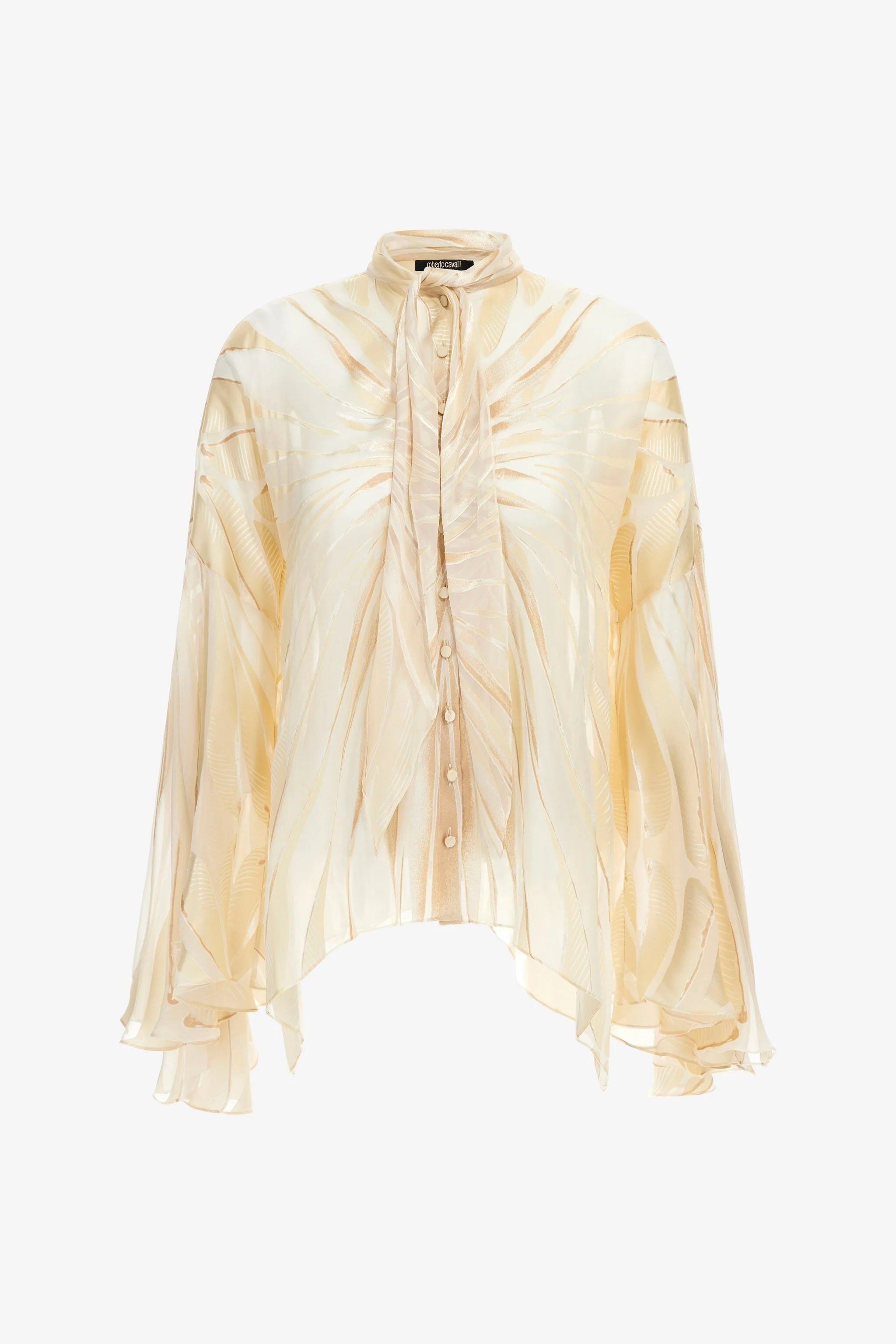 Ray Of Gold Print Satin Blouse - 1