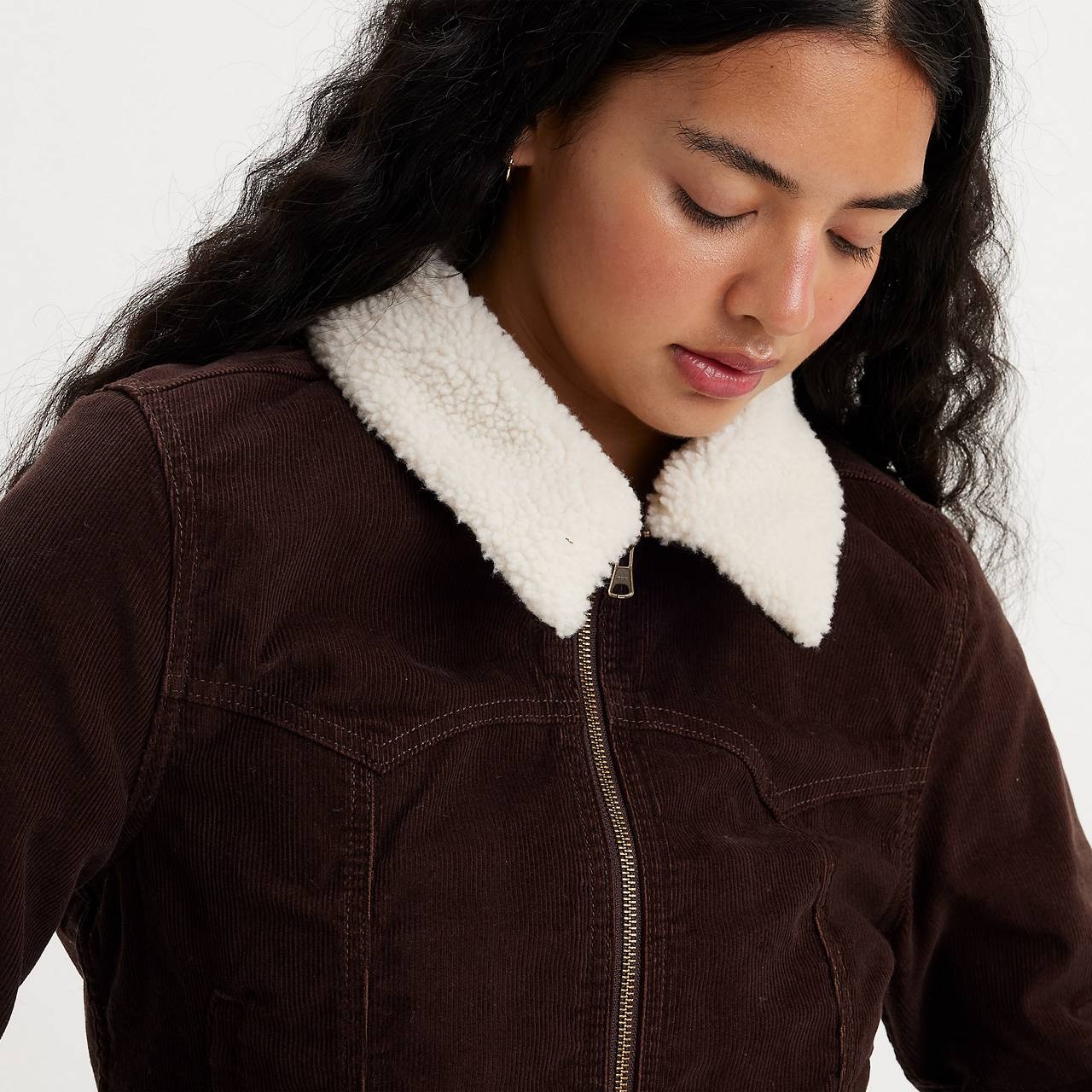 SLIM SHERPA CORDUROY TRUCKER JACKET - 5