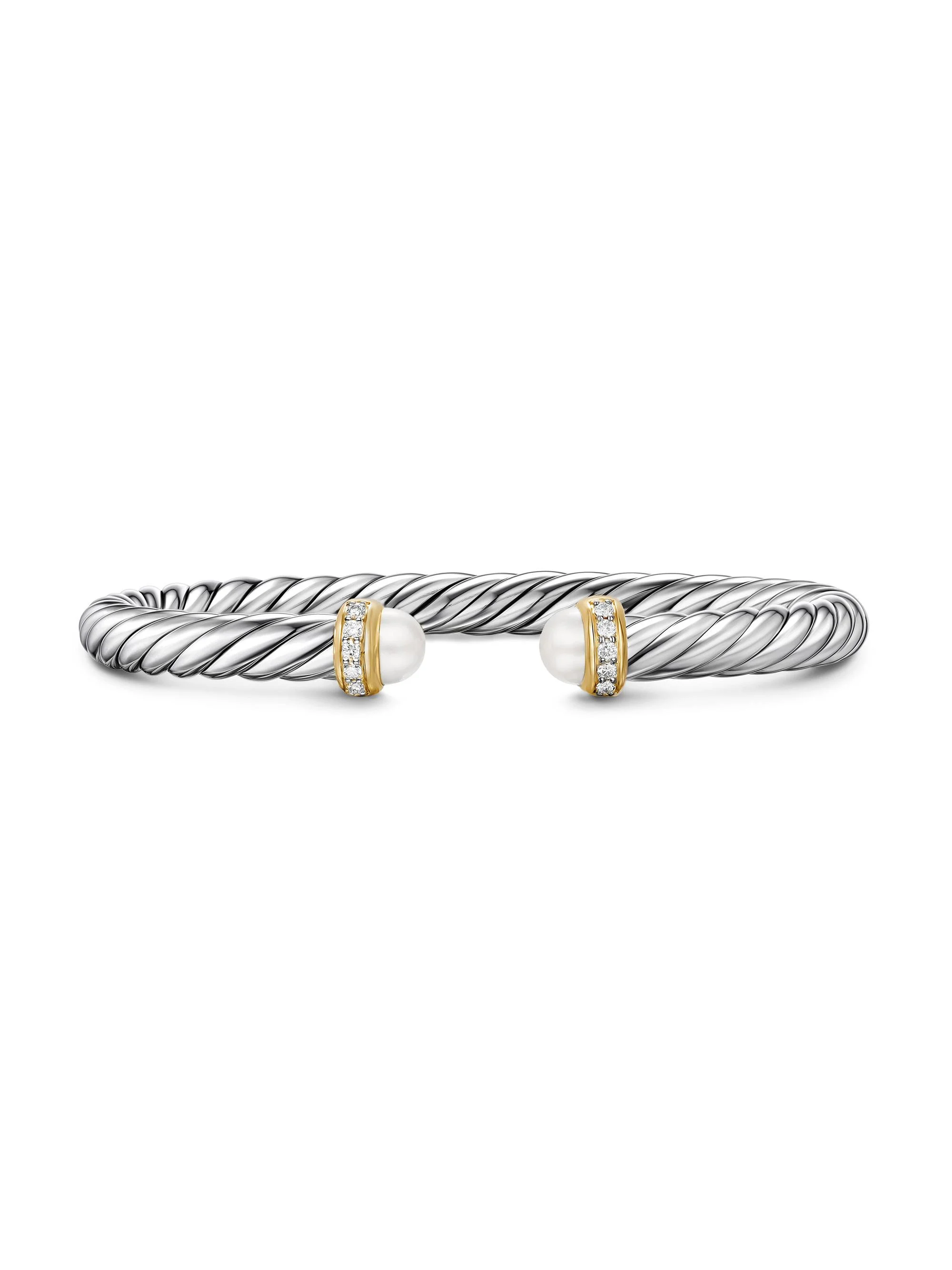Women's Cable Flex Bracelet in Sterling Silver - Pearl - 1
