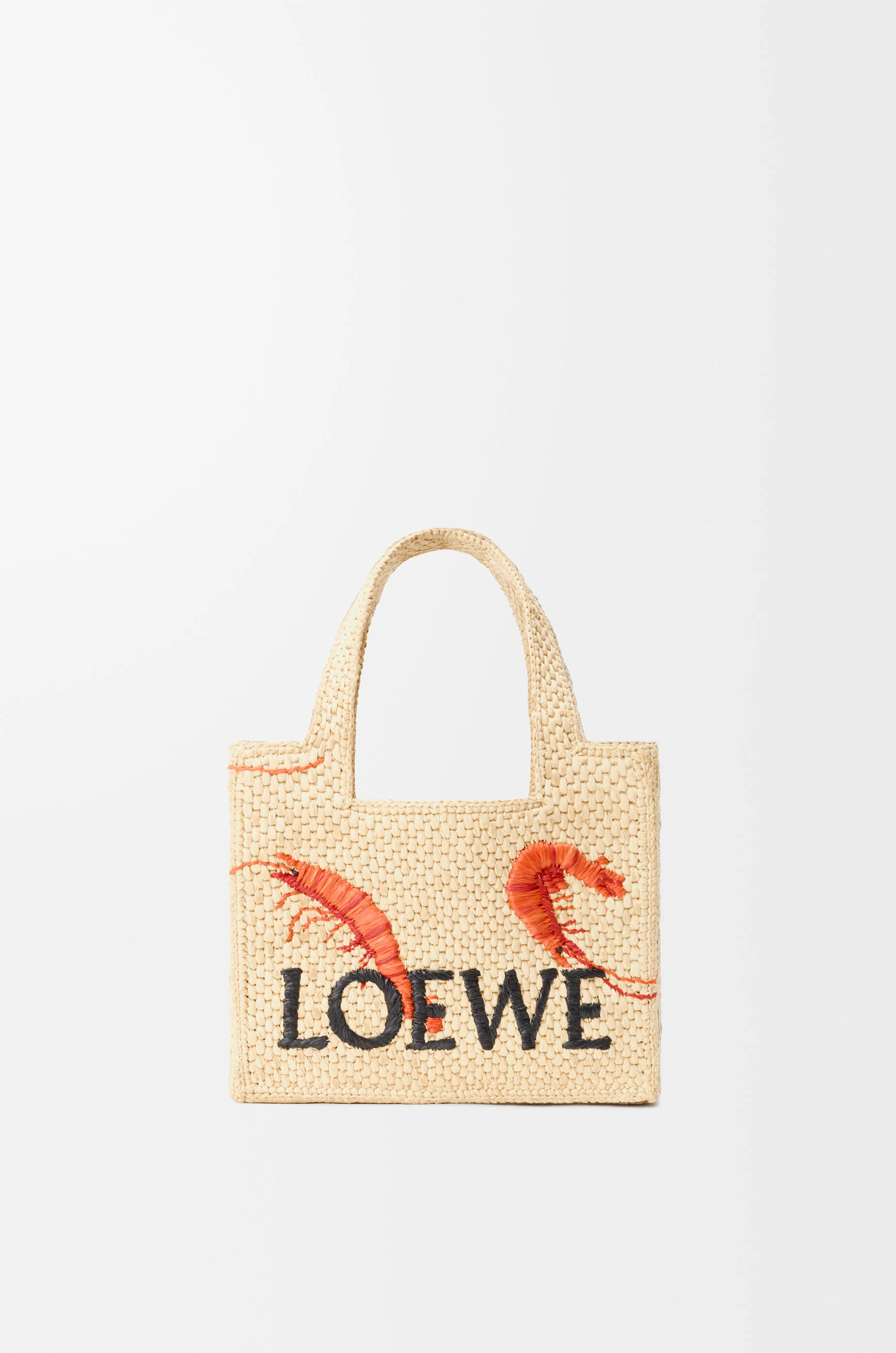 Mini LOEWE Font tote in raffia - 1