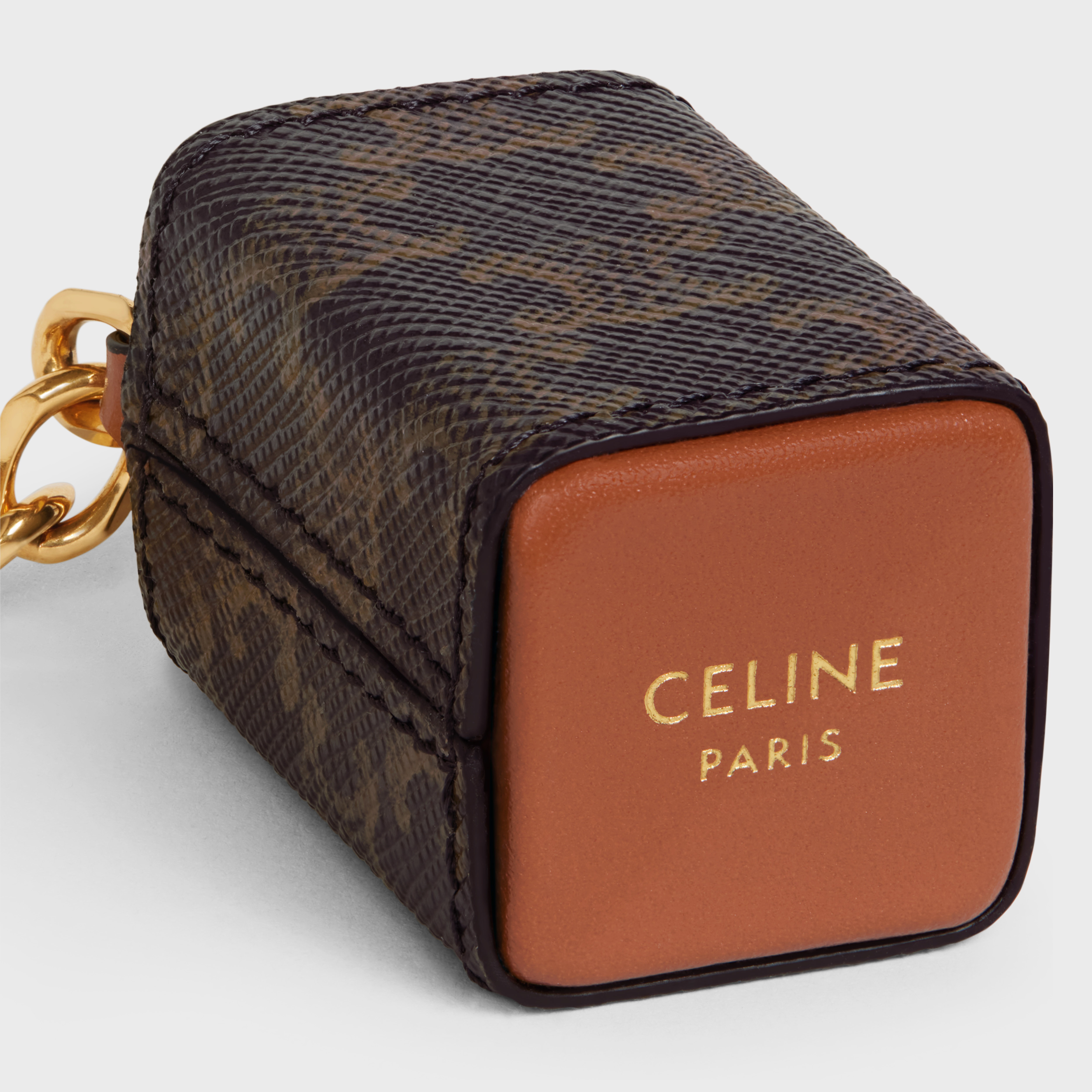 Miniature Perfume Holder Charm in Triomphe Canvas and calfskin - 4