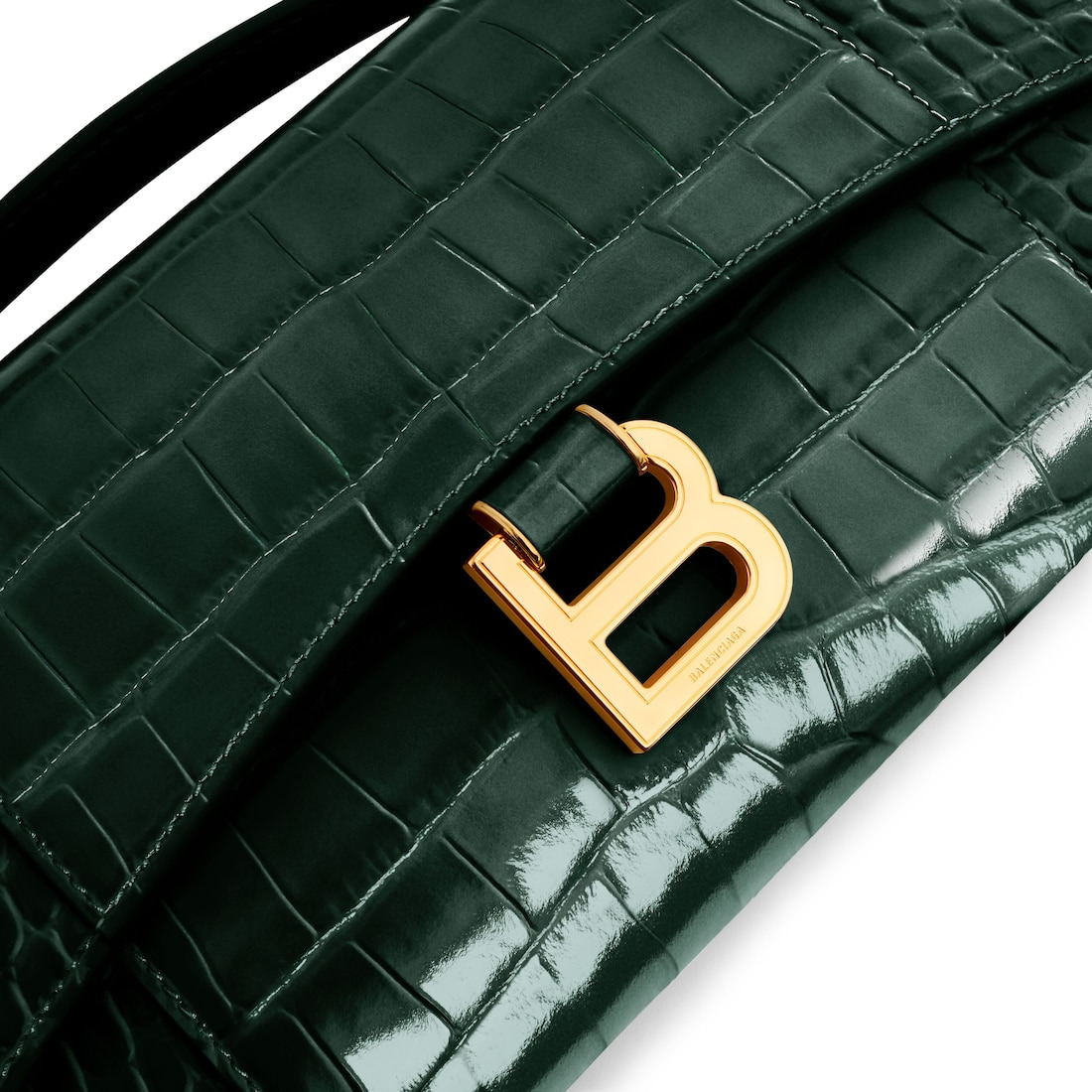 Women's Hourglass Pochette With Chain in Forest Green - 6