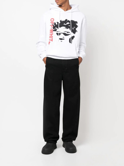 Off-White Arrows-motif face-print hoodie outlook