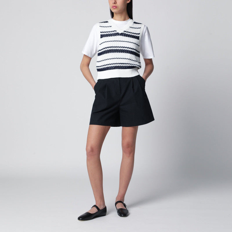 Dunst Navy blue cotton-blend Bermuda shorts outlook