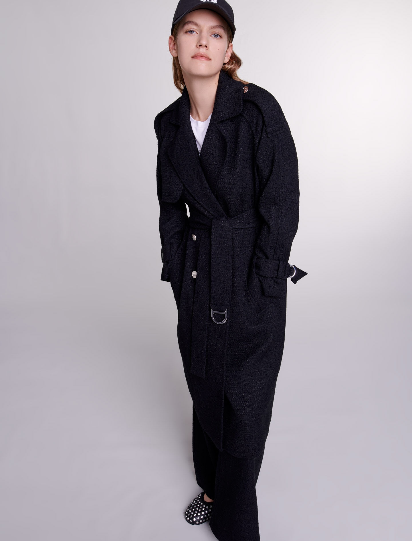 Tweed trench coat - 7