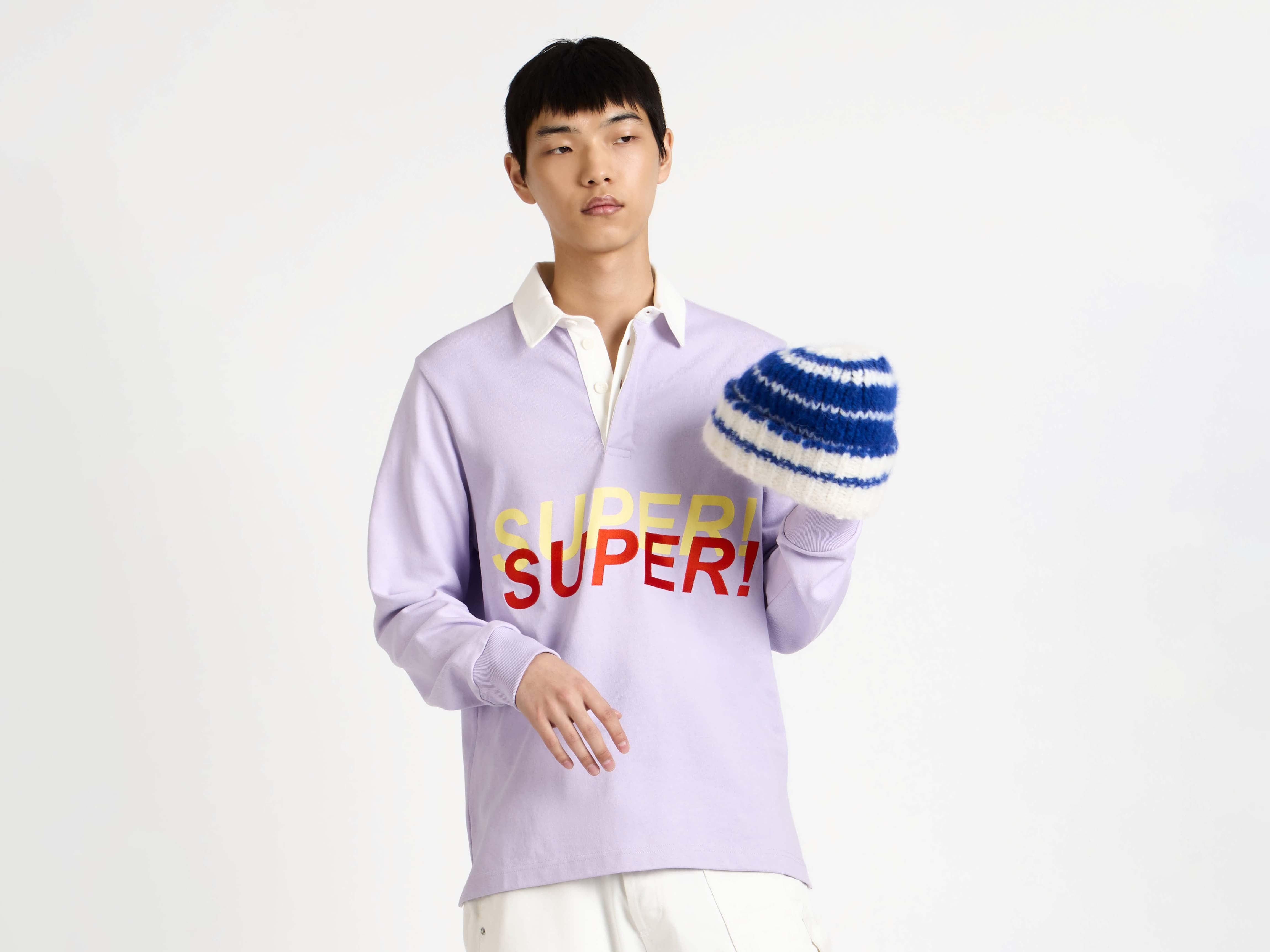 'SUPER SUPER' RUGBY POLO TOP IN PURPLE - 4