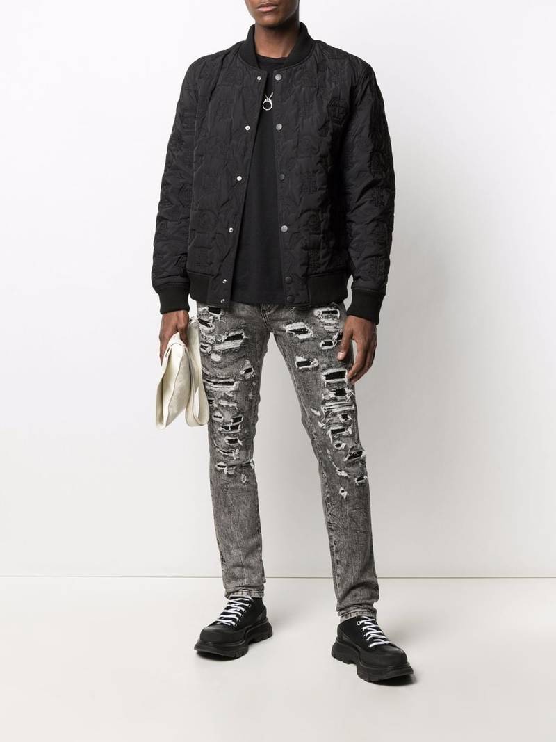 PHILIPP PLEIN distressed slim-cut jeans outlook