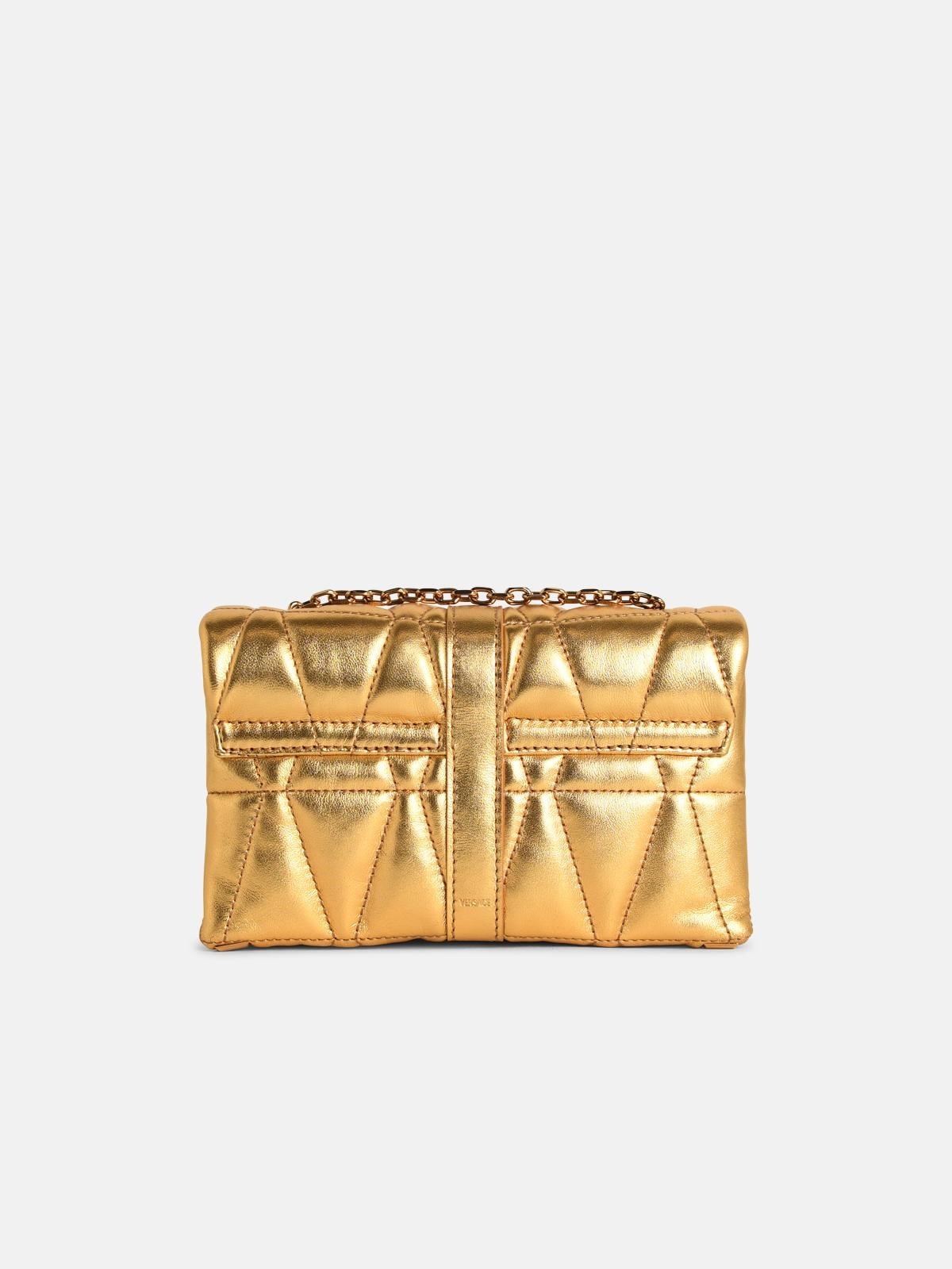 'KLEIO' MINI BAG IN GOLD NAPPA LEATHER - 3