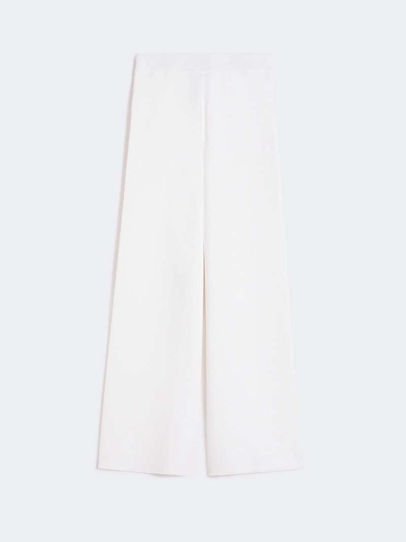 FINGERE Viscose crêpe yarn trousers - OPTICAL WHITE 1