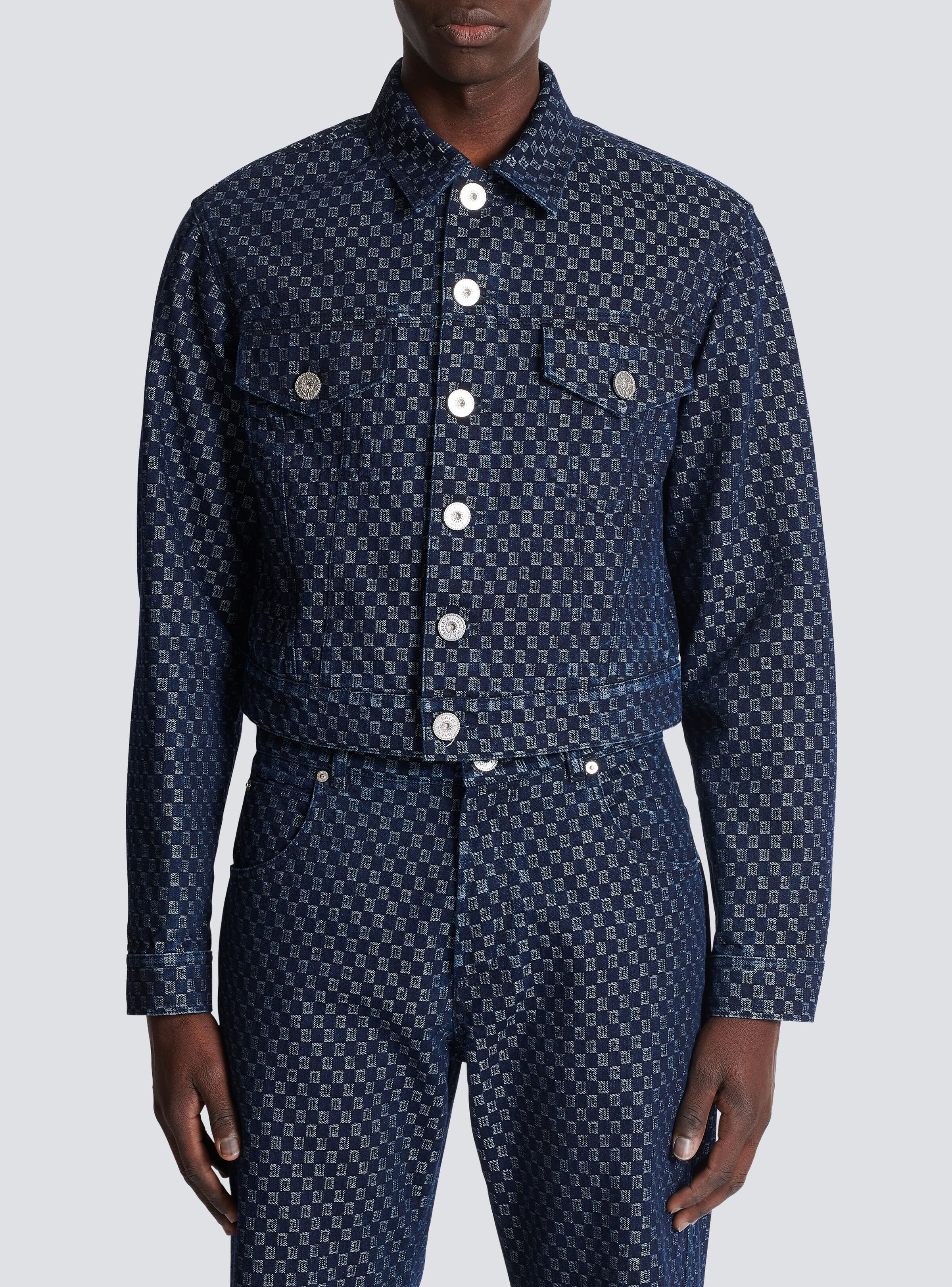 Mini monogram jacquard denim jacket - 5
