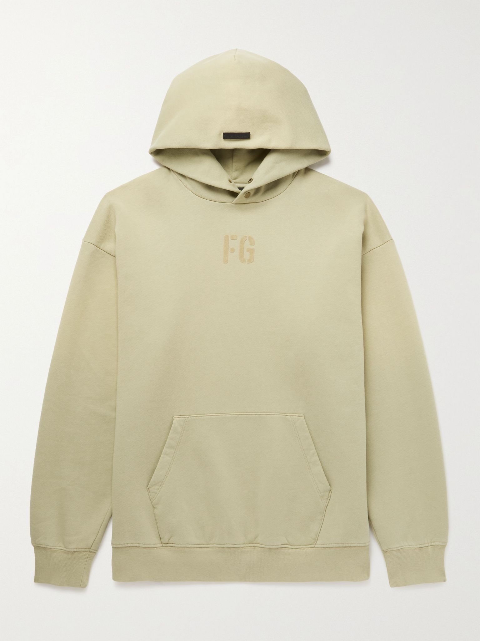 Logo-Flocked Fleece-Back Cotton-Jersey Hoodie - 1