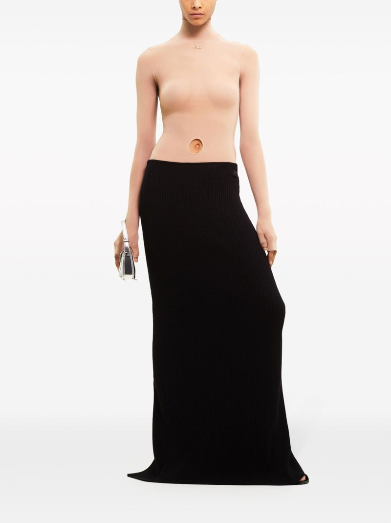 courrèges tube ribbed-knit maxi skirt outlook