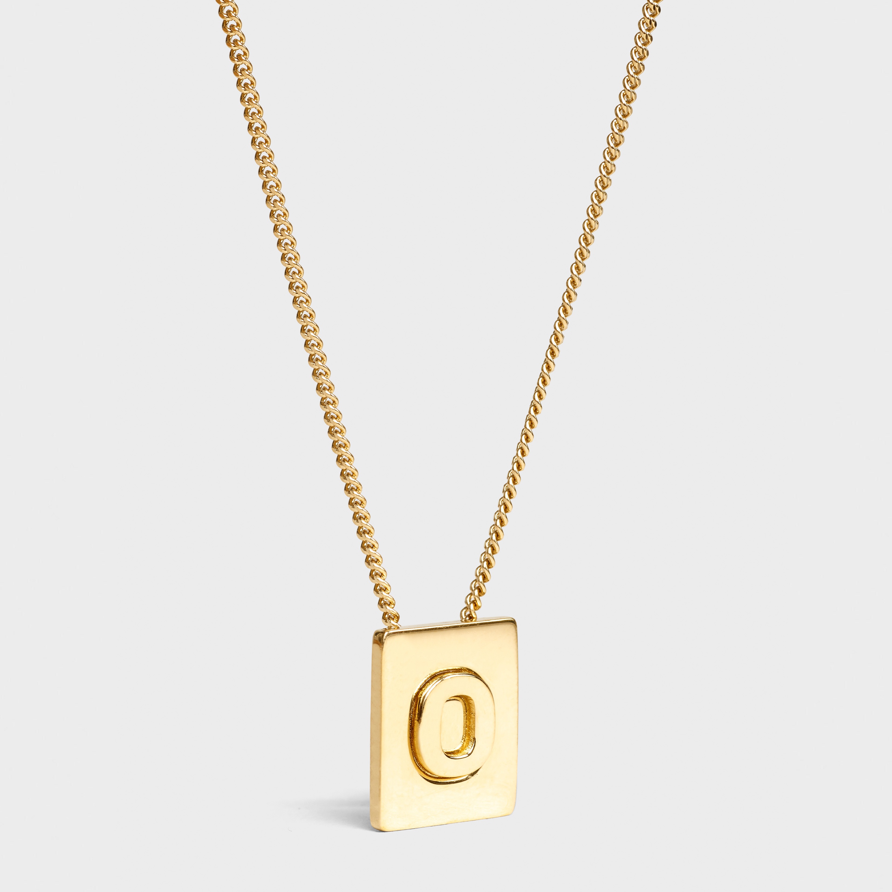 Alphabet O Necklace in Brass with Gold finish - 1