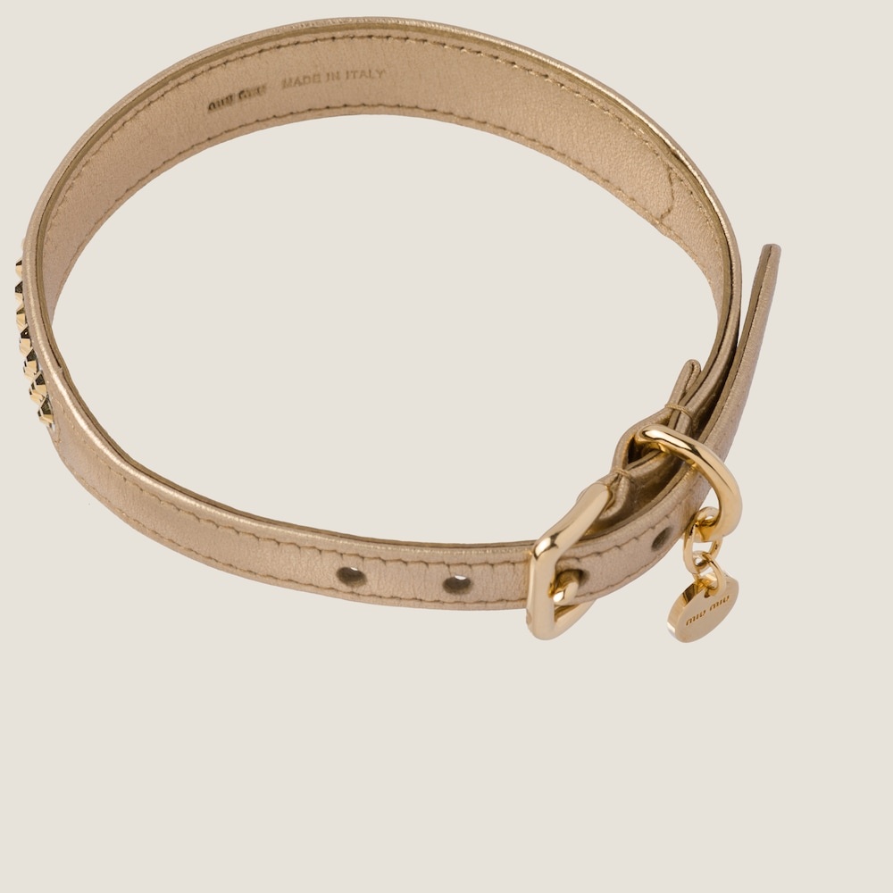 Leather and satin pet collar - 2