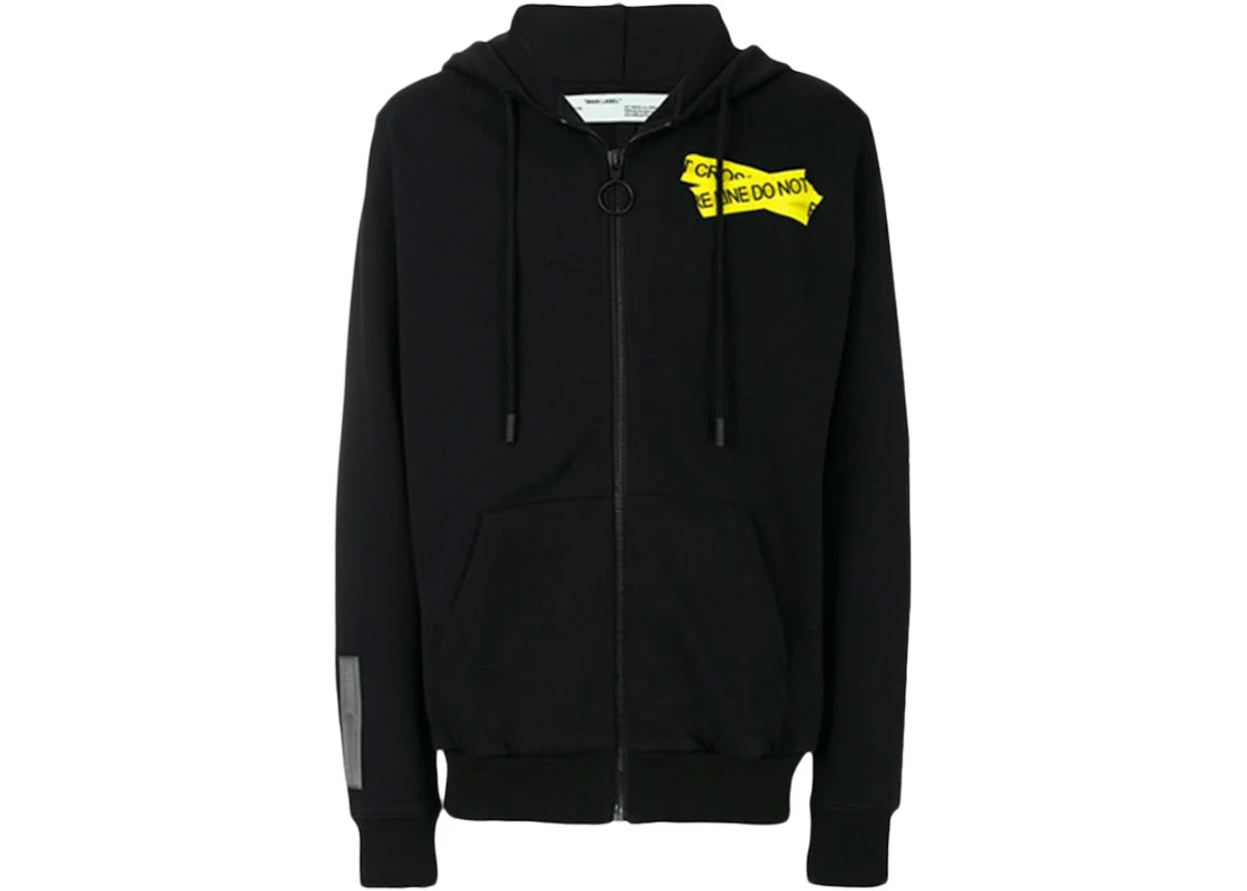 OFF-WHITE Firetape Arrow Zip Up Hoodie Black/Yellow - 1
