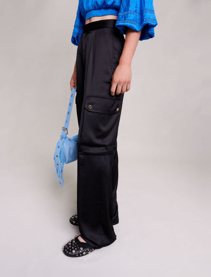Satiny cargo trousers 6