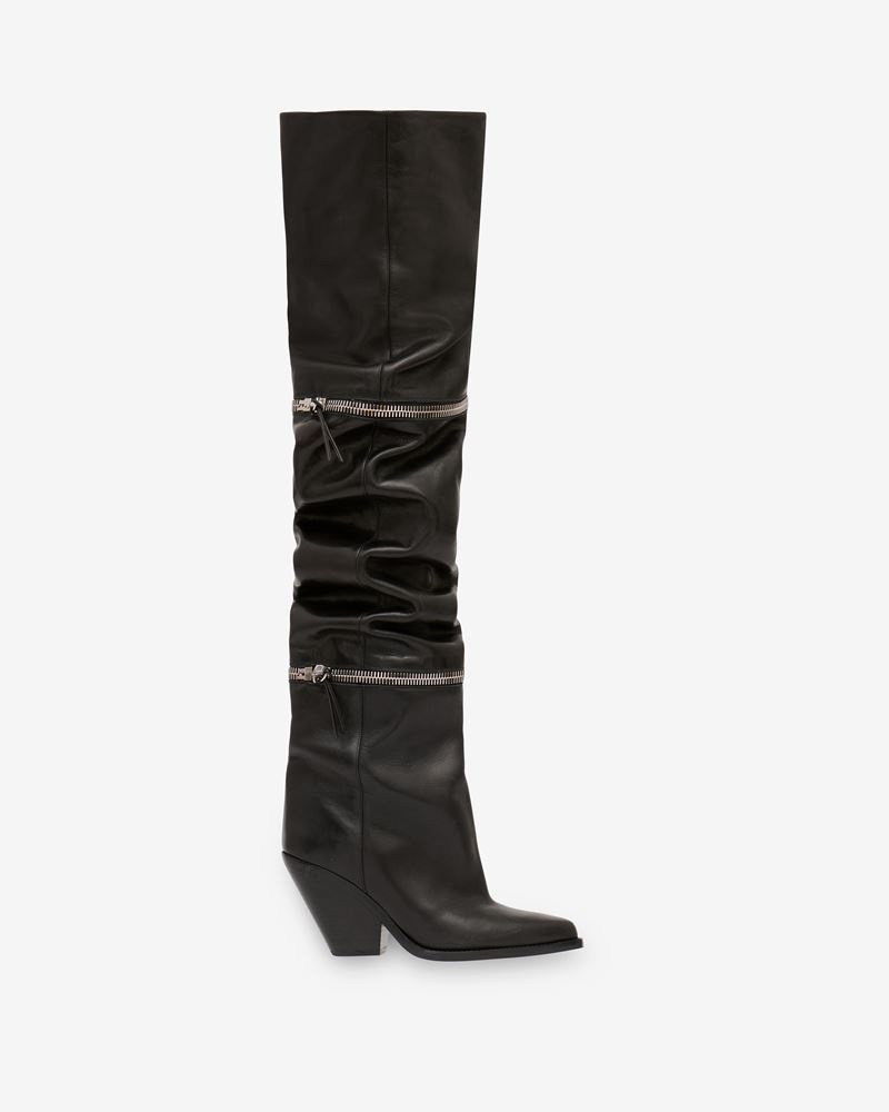 LELODIE LEATHER THIGH-HIGH BOOTS - 1