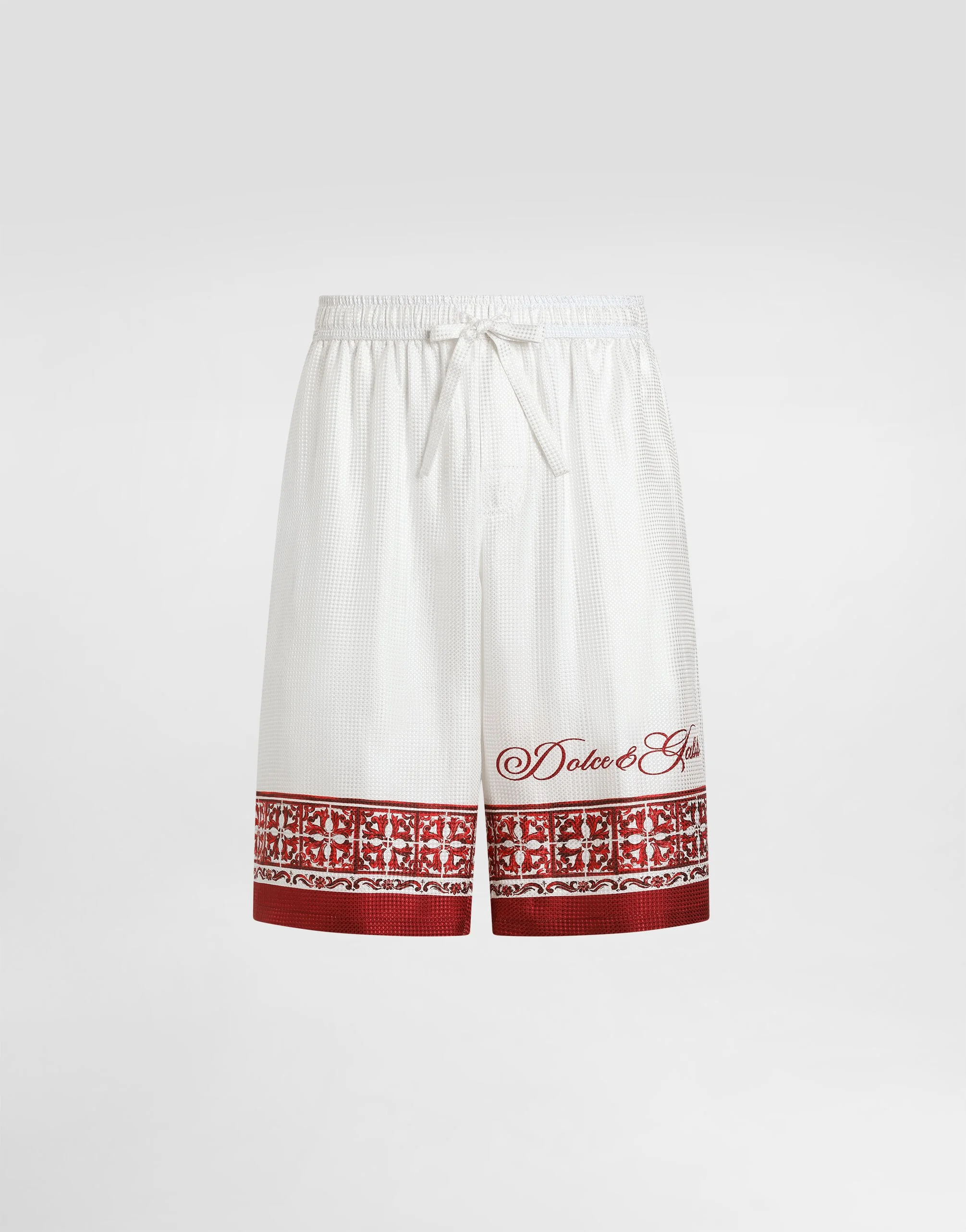 Majolica-print jacquard twill vanity bermuda - 1