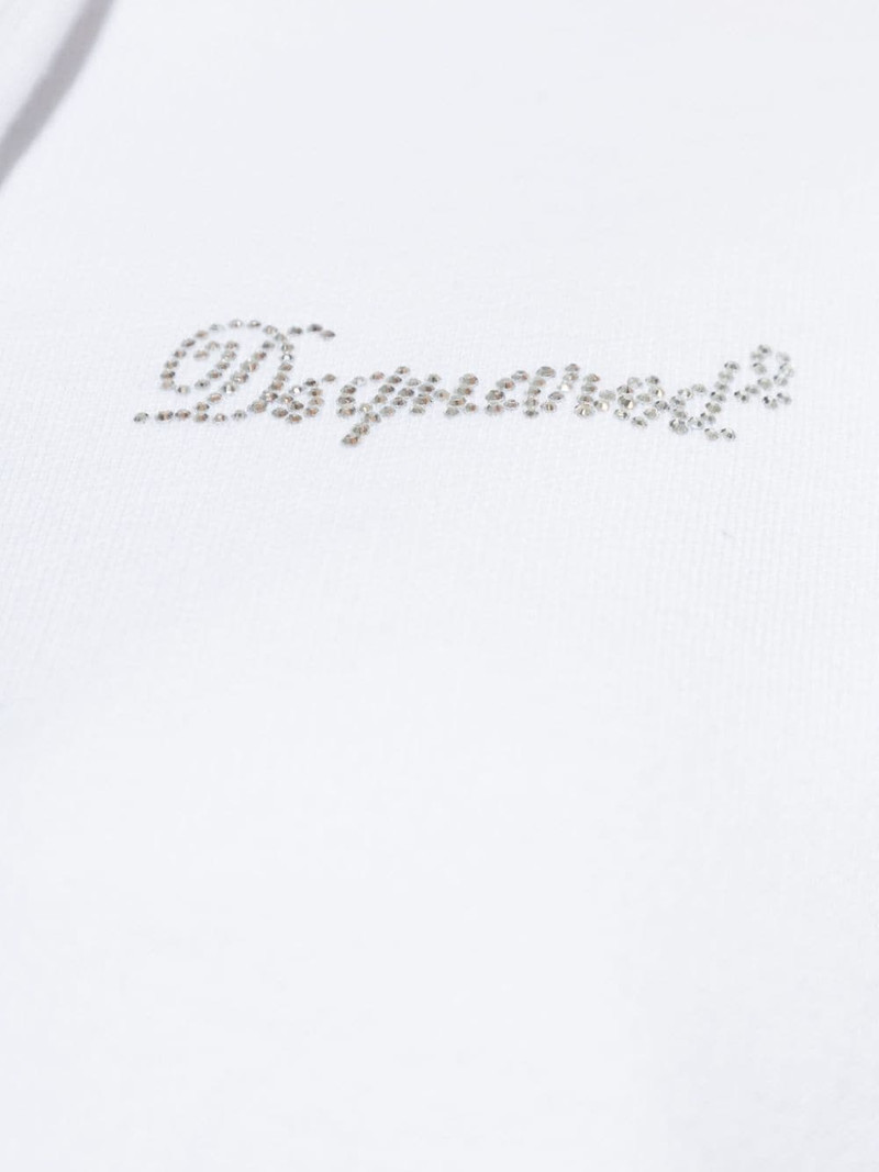 rhinestone-logo cropped hoodie 5