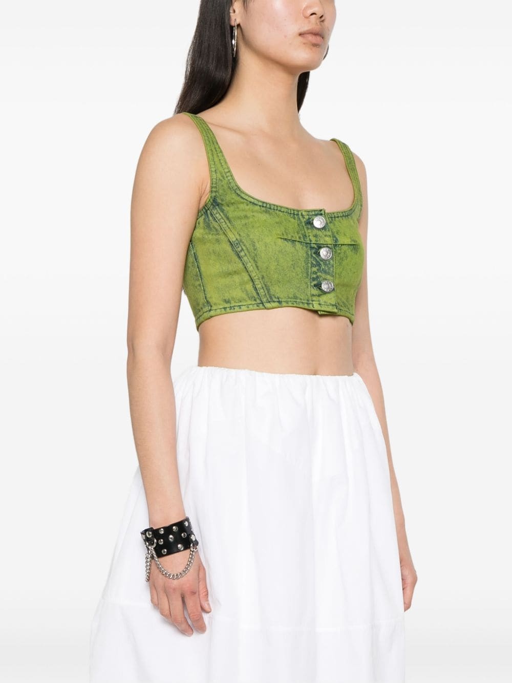 bleached cropped top - 3