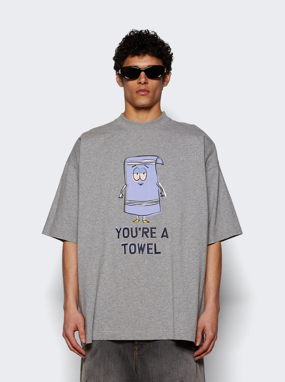 I'm A Towel Oversized Tee Grey Melange - 3