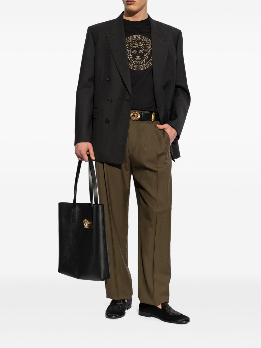 Barocco Medusa-embroidered loafers - 5