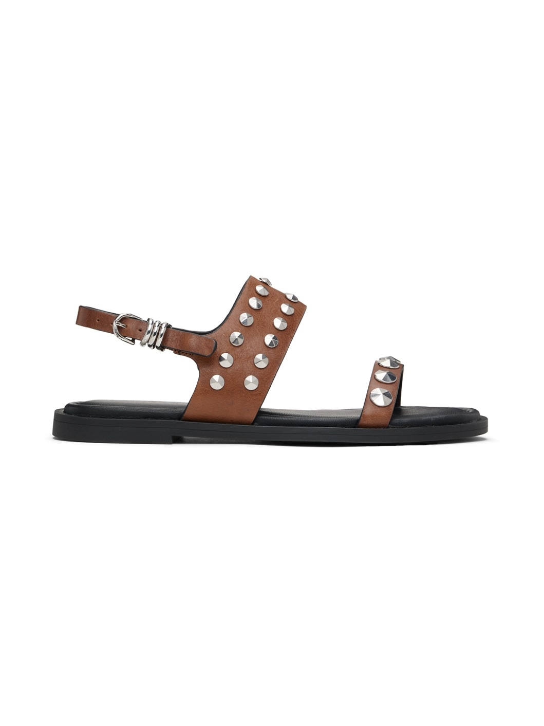 Brown & Black Geo Stud Sandals - 1