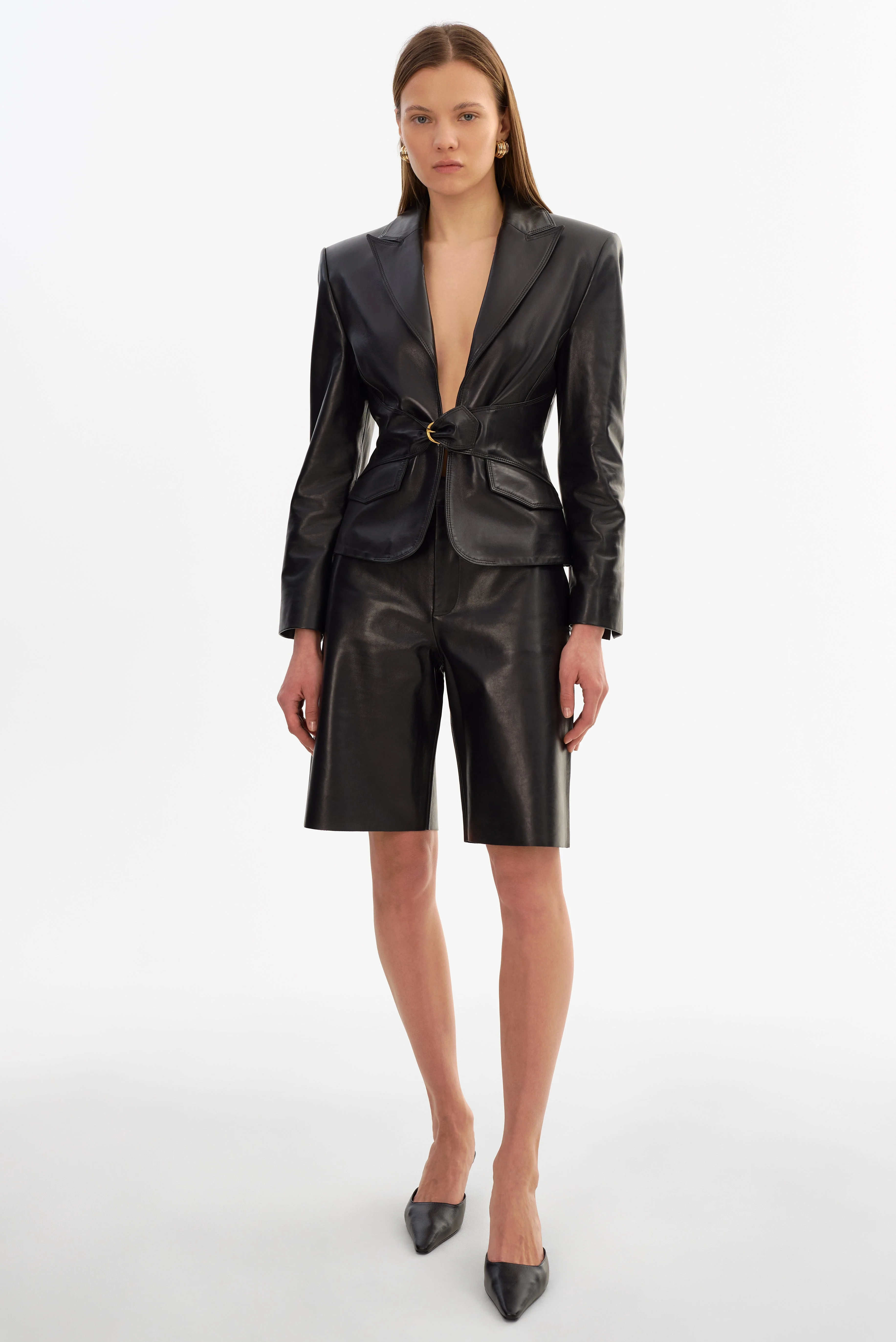 WILEY | Belted Leather Blazer - 1