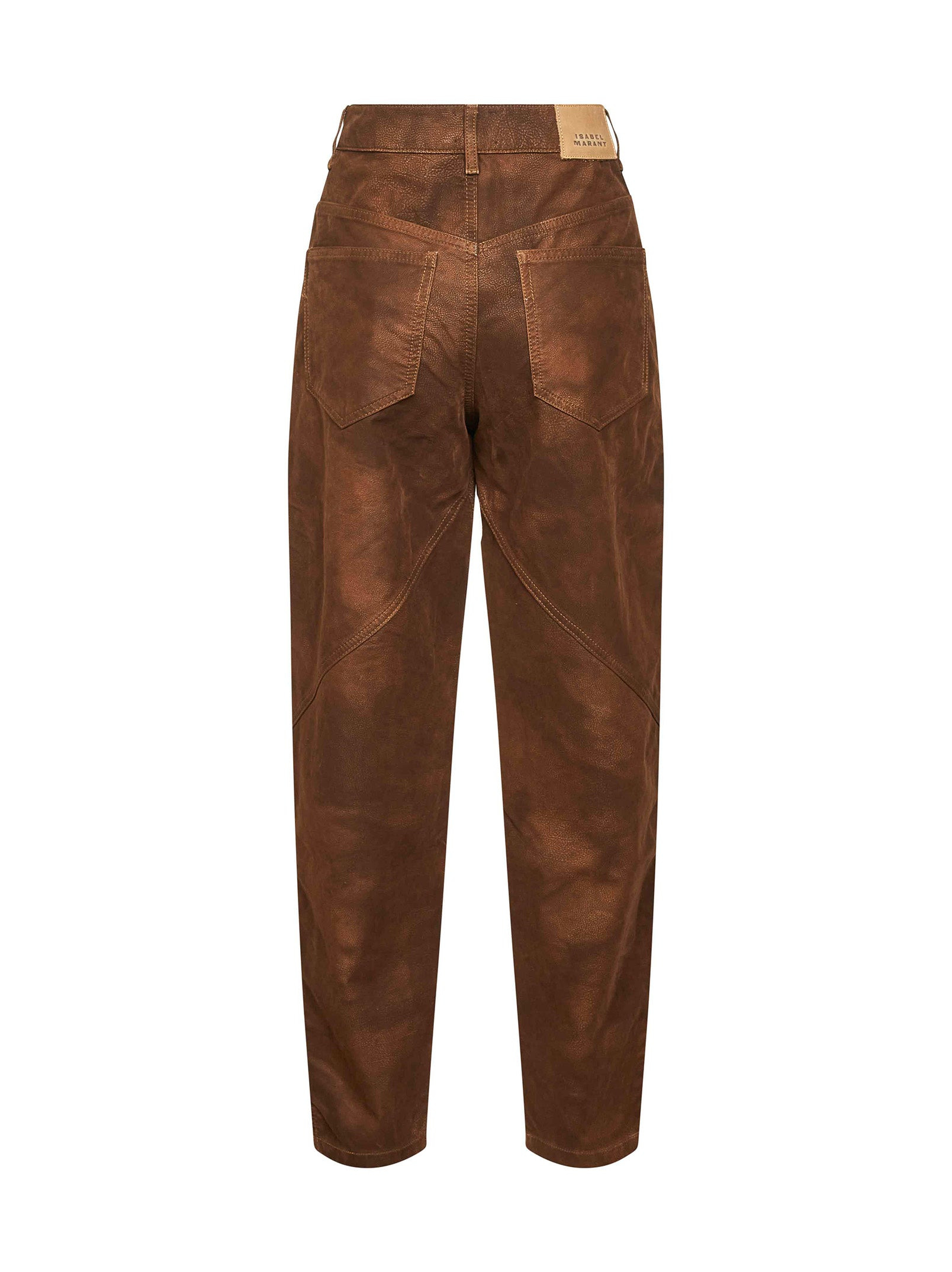 Tobacco vintage faux leather Kelvina trousers - 2