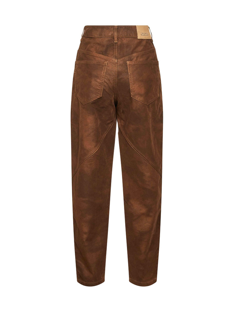 Isabel Marant Étoile Tobacco vintage faux leather Kelvina trousers outlook