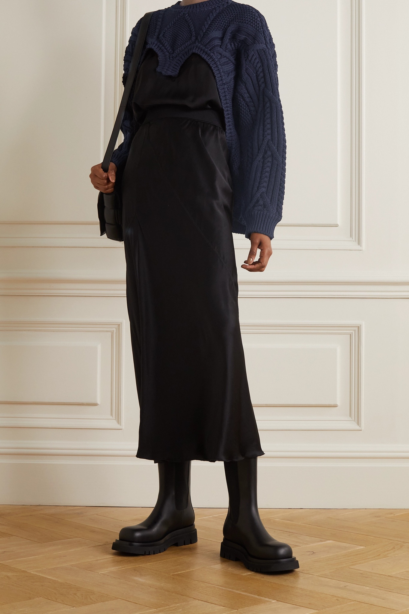 Cutout cable-knit cotton-blend sweater - 2