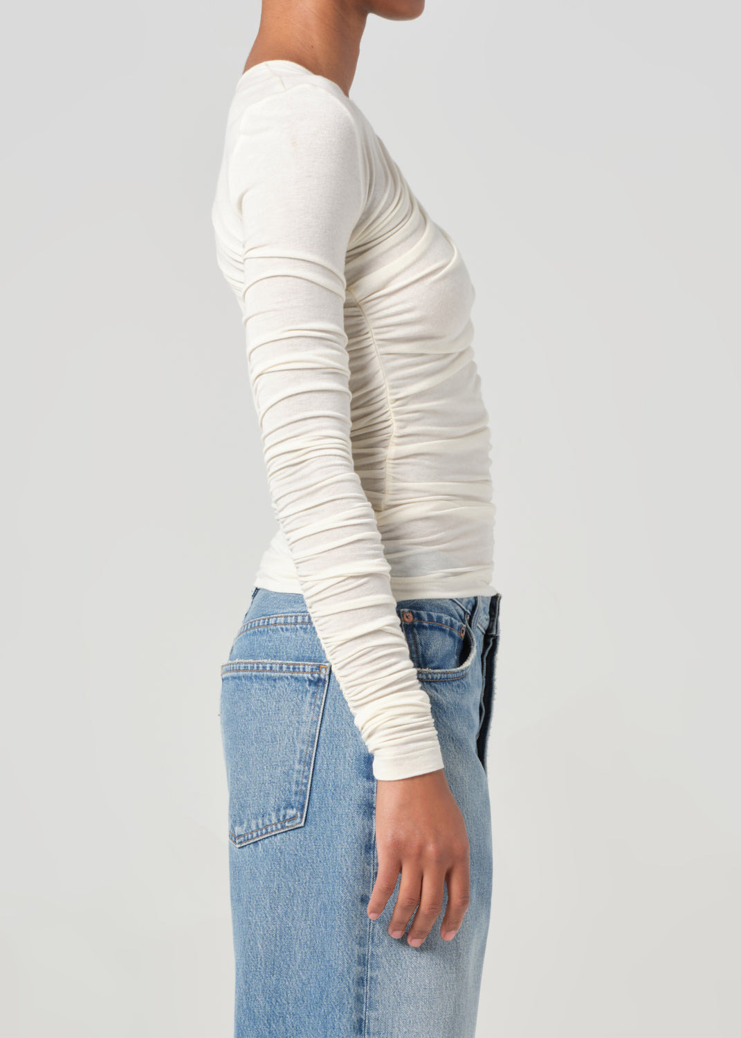 TANIA TWIST TEE IN OAT MILK - 4