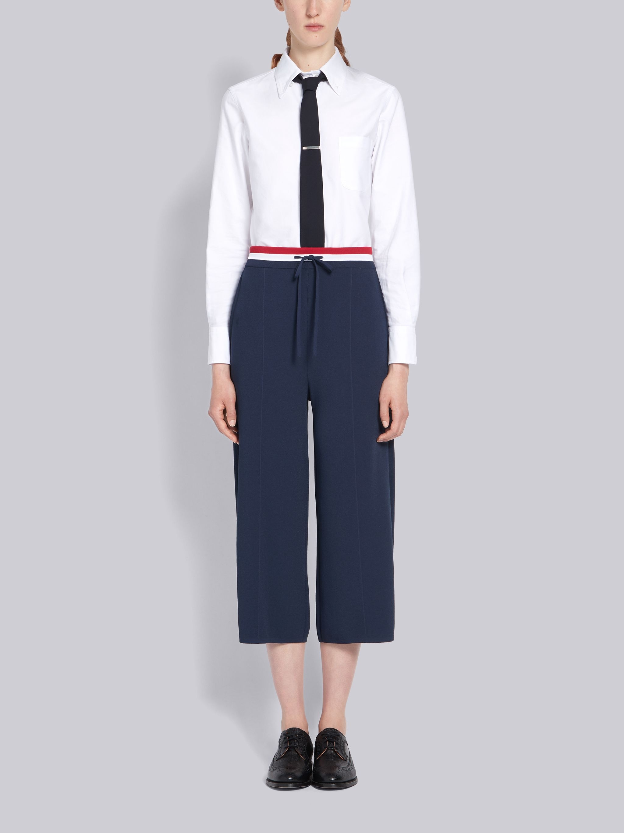 Navy Viscose Elite Pin Tucket Cropped Pant - 4