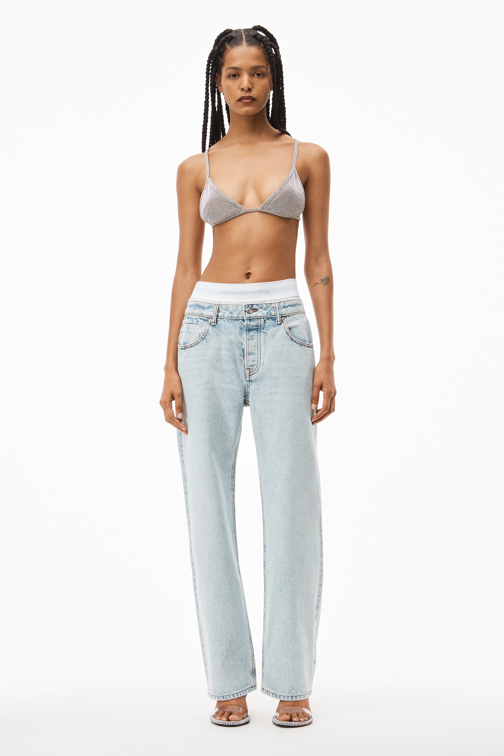 LOGO ELASTIC BRIEF LAYER JEAN IN DENIM - 2