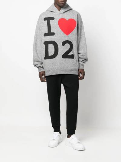 DSQUARED2 graphic-print cotton hoodie outlook