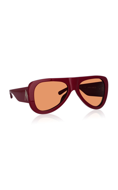 THE ATTICO Edie Aviator-Frame Acetate Sunglasses red outlook