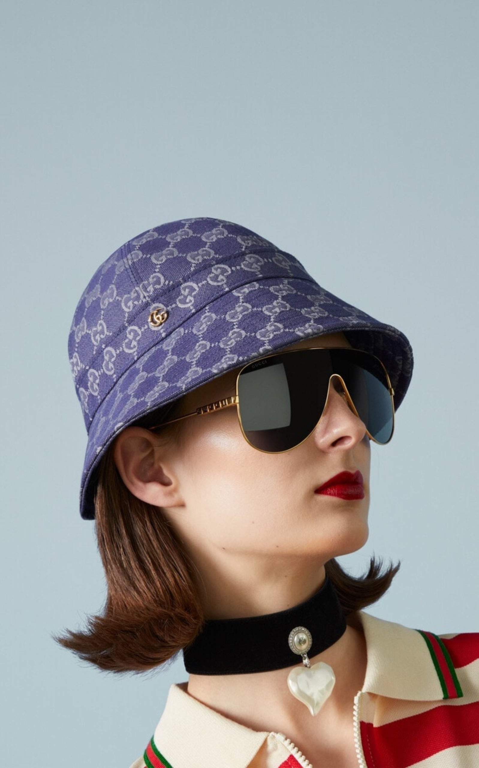 Blue Monogrammed Bucket Hat - 6