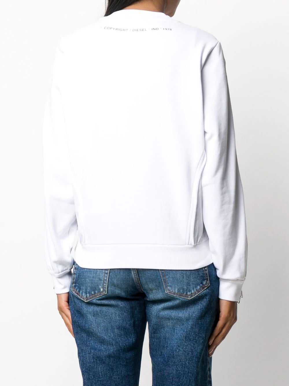 satin-panelled sweatshirt - 4