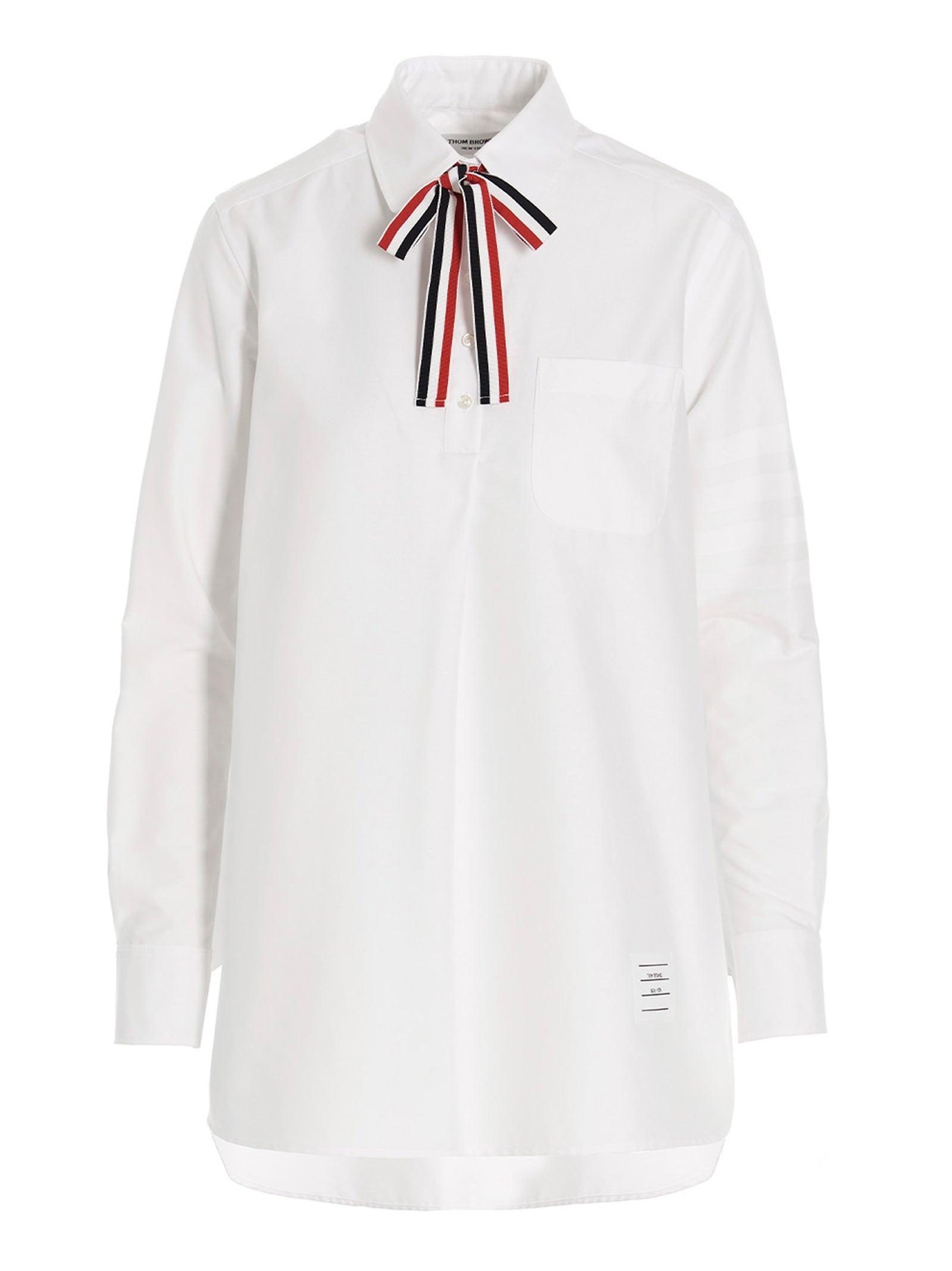 Thom Browne Women Logo Pussy Bow Blouse - 1