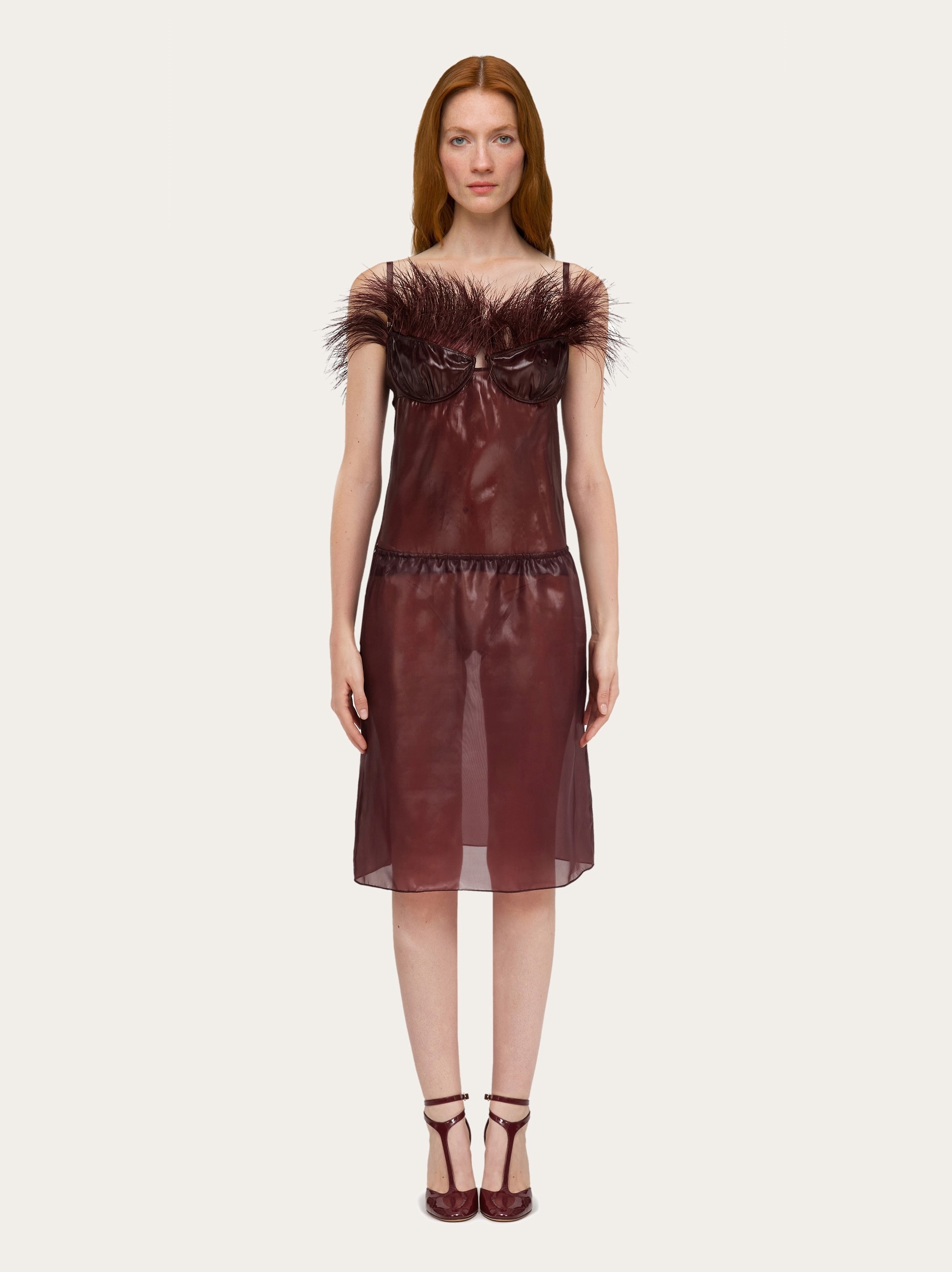 Organza top with feather embellishment - 7
