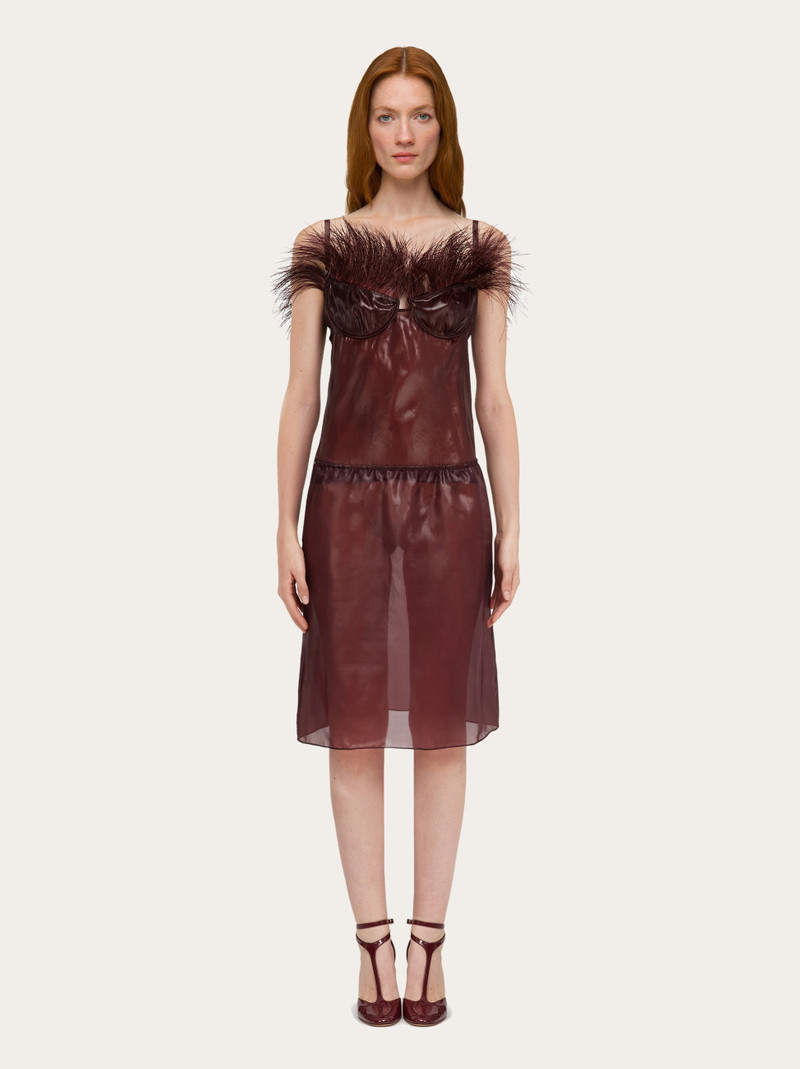 Organza top with feather embellishment 7