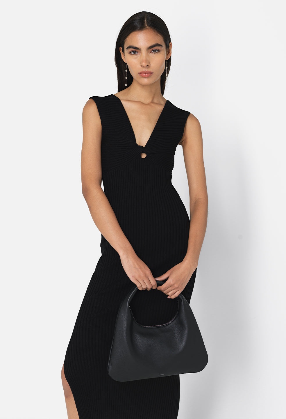 Gemini Rib Bandeau Dress / Mineral Wash Black - JOHN ELLIOTT