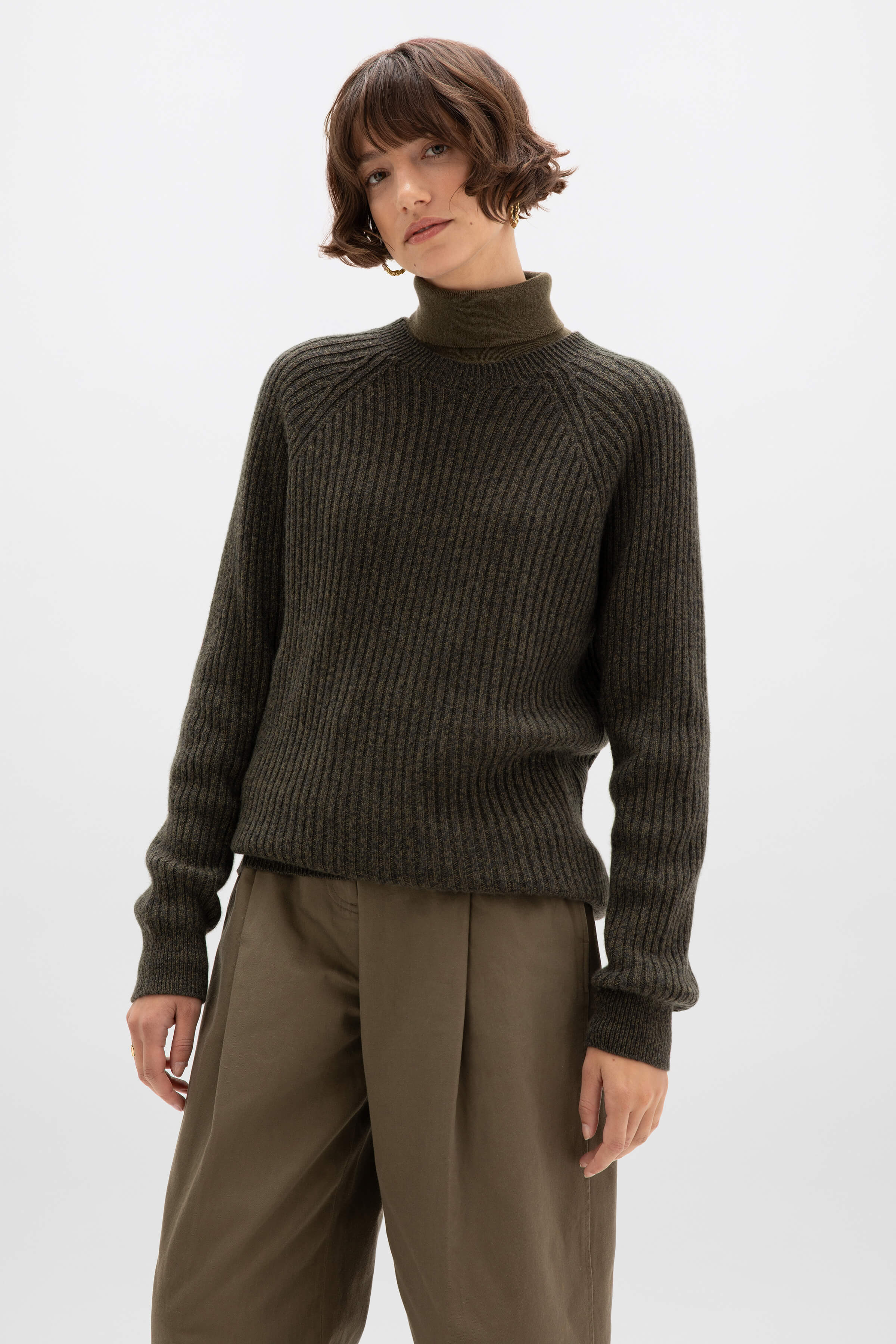 Ribbed Green Cashmere Jumper - 2