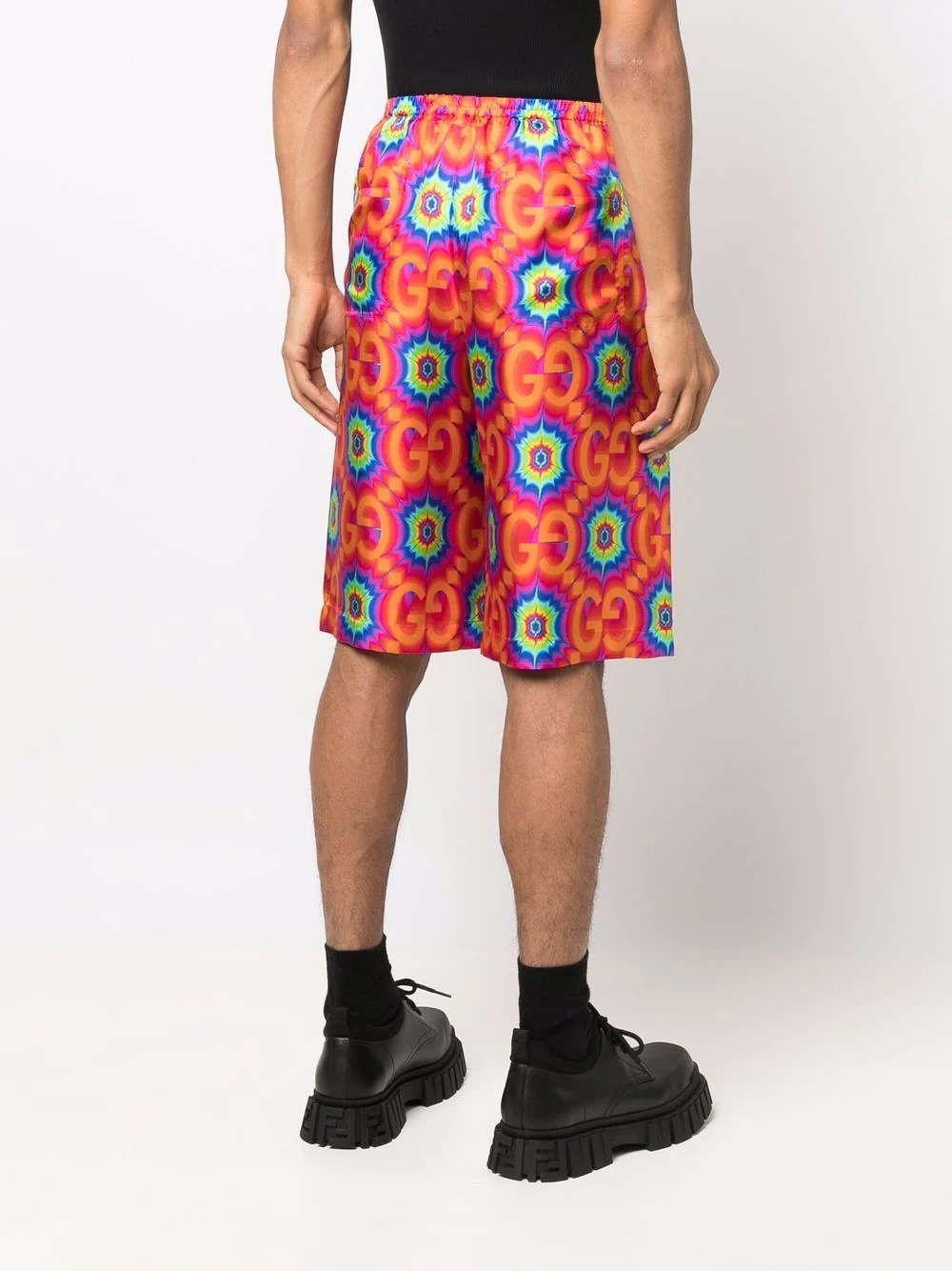 GG kaleidoscope silk shorts - 4