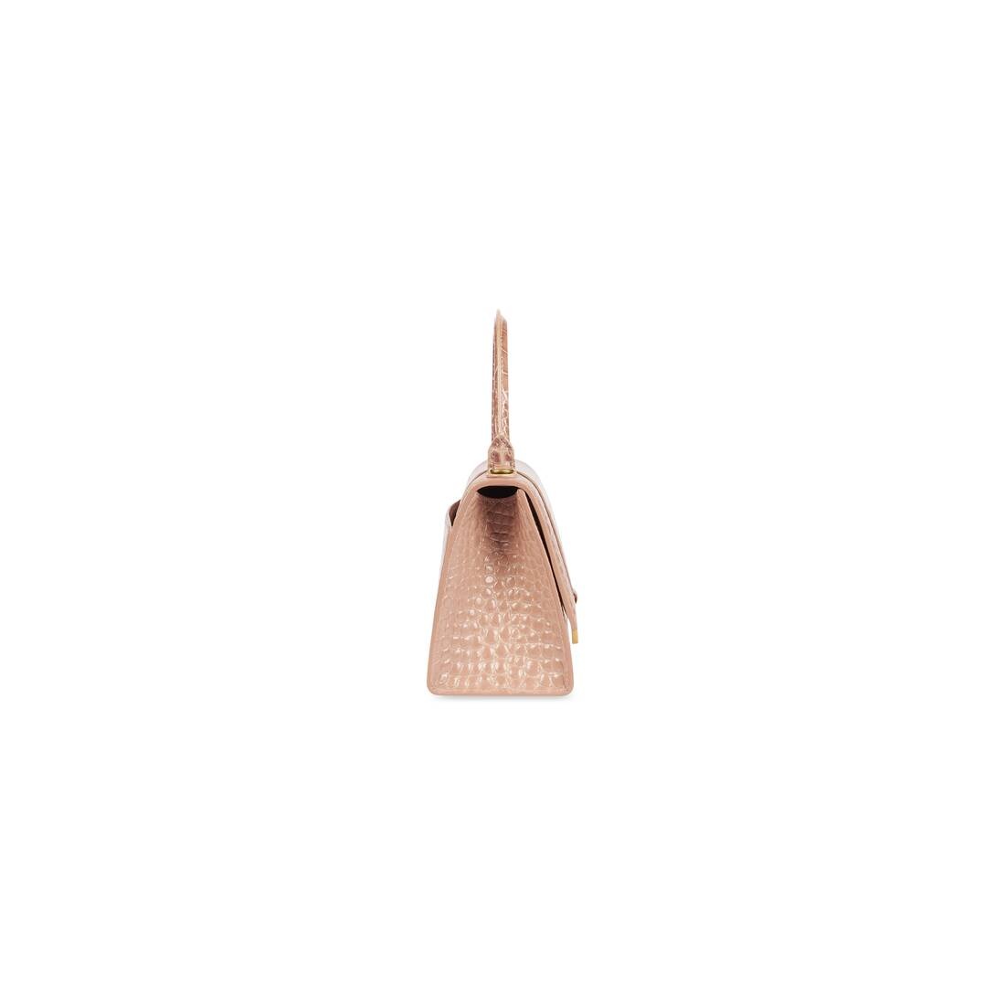 Women's Hourglass Small Handbag Crocodile Embossed in Beige - 2