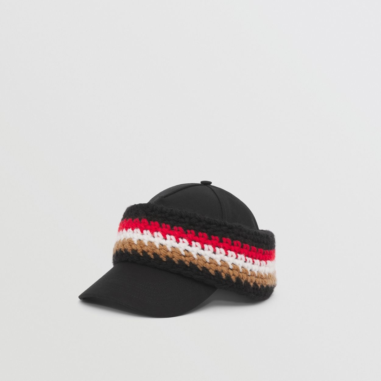 Cotton Baseball Cap with Crochet Knit Headband - 5