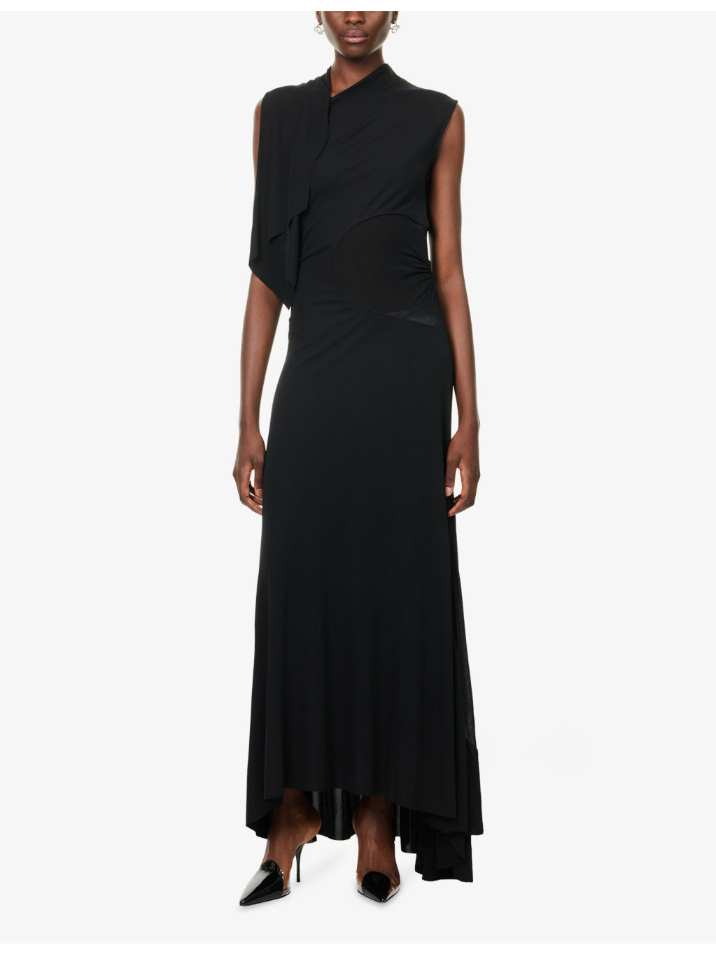 Draped Sleeveless Woven Maxi Dress - 3