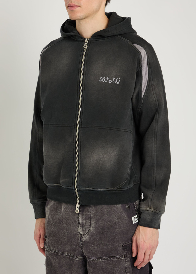 SATOSHI NAKAMOTO Satoshi Nakamoto Hooded Logo-embroidered Cotton Sweatshirt outlook