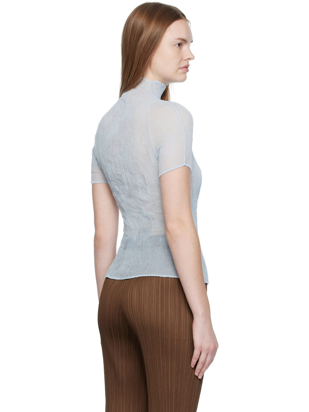 Blue Chiffon Twist 3 Top - 3