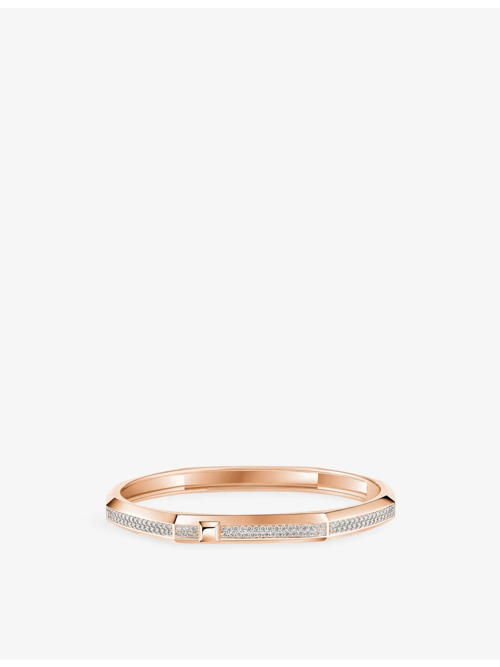 Moderniste Pave Medium 18ct Gold And 0.75ct Diamond Bangle Bracelet - 1